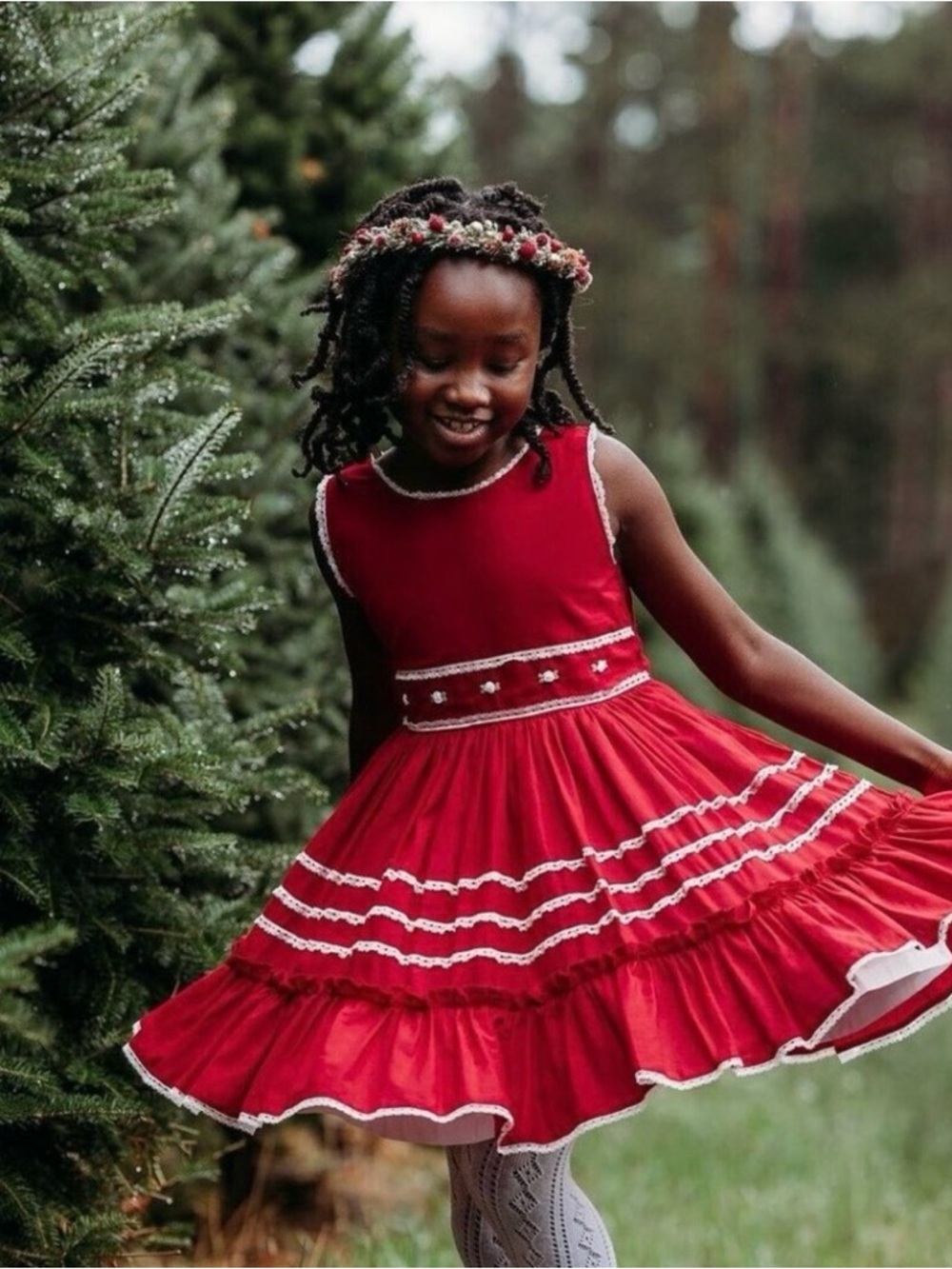 Well Dressed Wolf Holiday Red Vintage Lace Dress